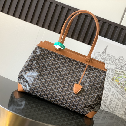 Black Tan Bellechasse Biaude Pm Bag Leather Tote Bag for Women