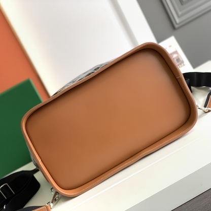 Black Tan Steamer PM with Straps Leather Backpack for Men