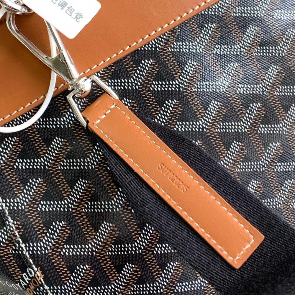 Black Tan Steamer PM with Straps Leather Backpack for Men