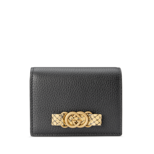 Black Wallet With Interlocking G Python Bow