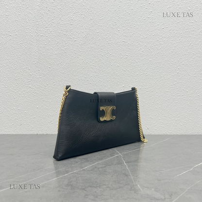 Black Wiltern Clutch Triomphe Soft In Smooth Calfskin