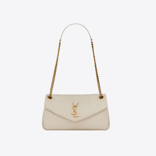 Blanc Vintage Calypso In Plunged Lambskin - Leather Shoulder Bag for Women