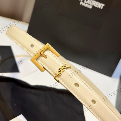 Blanc Vintage Cassandre Thin Belt With Square Buckle
