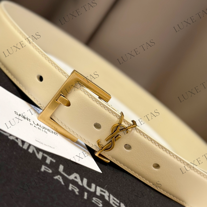 Blanc Vintage Cassandre Thin Belt With Square Buckle