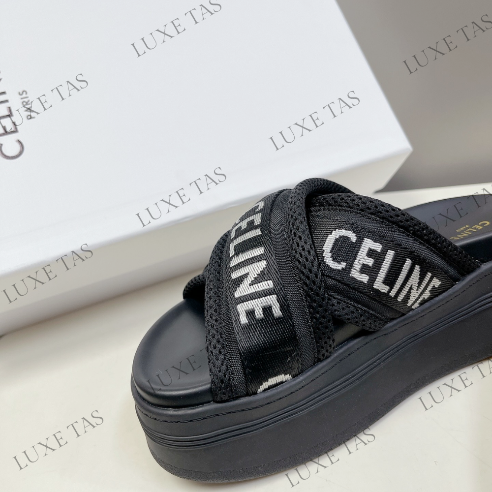 Block Slide In Mesh & Textile With Celine Jacquard