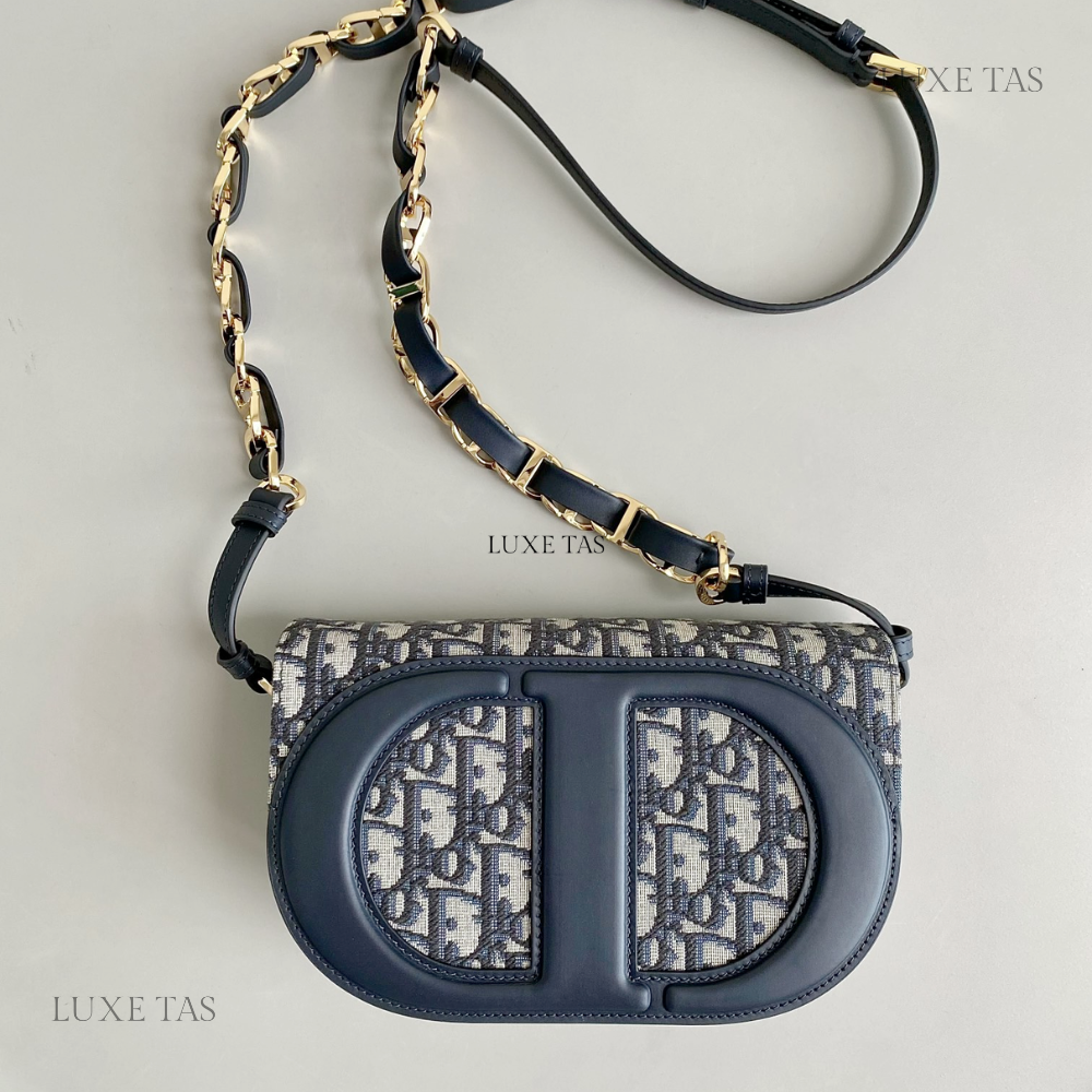 Blue CD Signature Bag With Strap