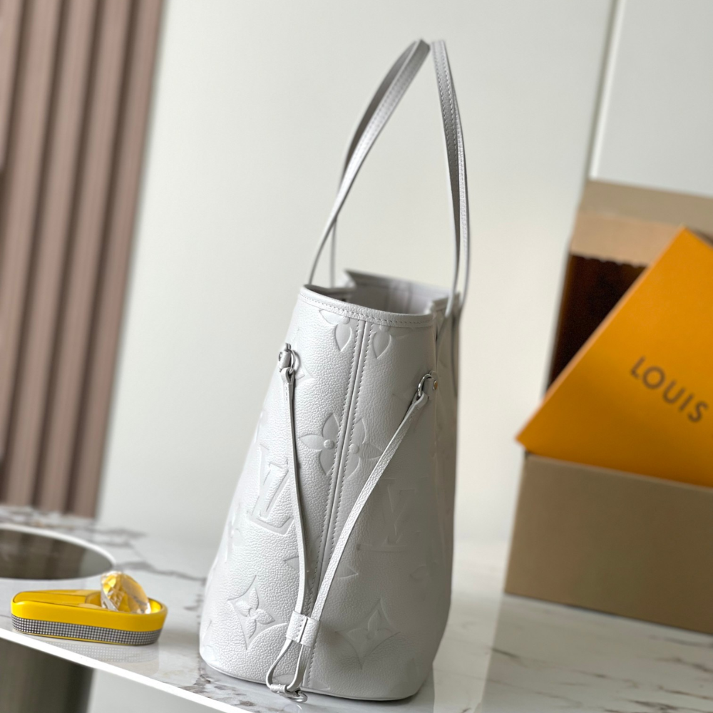 Brume Gray Monogram Empreinte Leather Neverfull MM Leather Tote Bag for Women