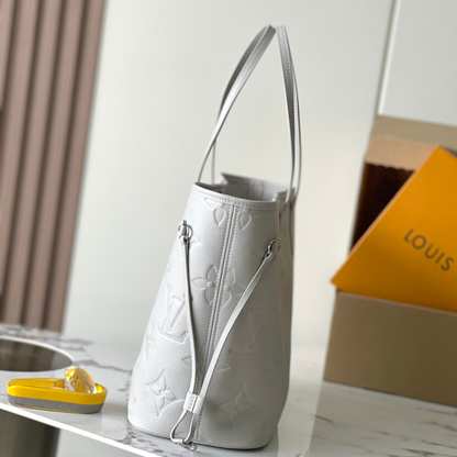 Brume Gray Monogram Empreinte Leather Neverfull MM Leather Tote Bag for Women