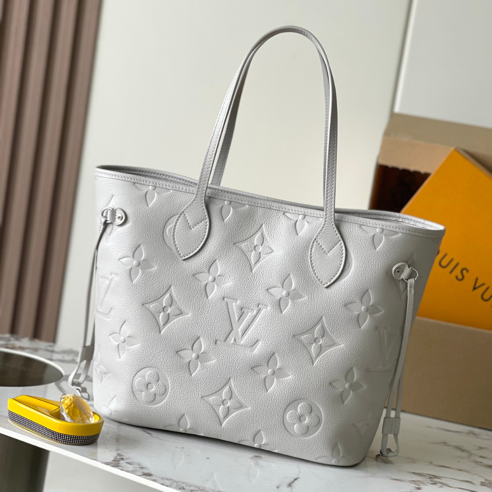 Brume Gray Monogram Empreinte Leather Neverfull MM Leather Tote Bag for Women