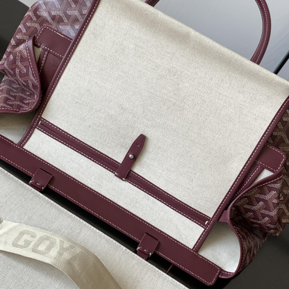 Burgundy Bellechasse Biaude PM Bag Leather Tote Bag for Women