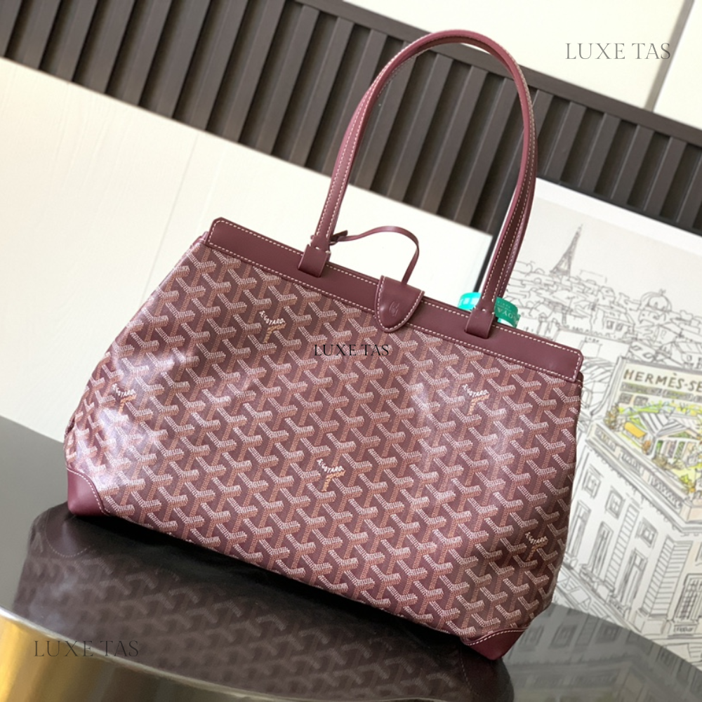 Burgundy Bellechasse Biaude PM Bag Leather Tote Bag for Women