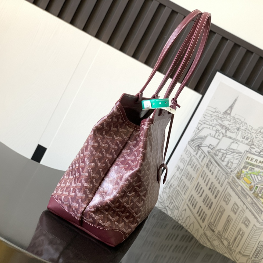 Burgundy Bellechasse Biaude PM Bag Leather Tote Bag for Women
