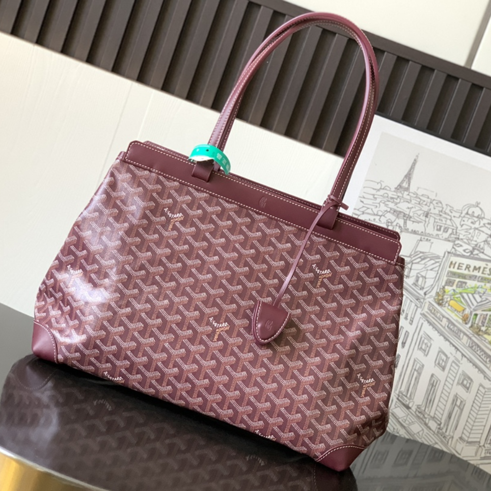 Burgundy Bellechasse Biaude PM Bag Leather Tote Bag for Women
