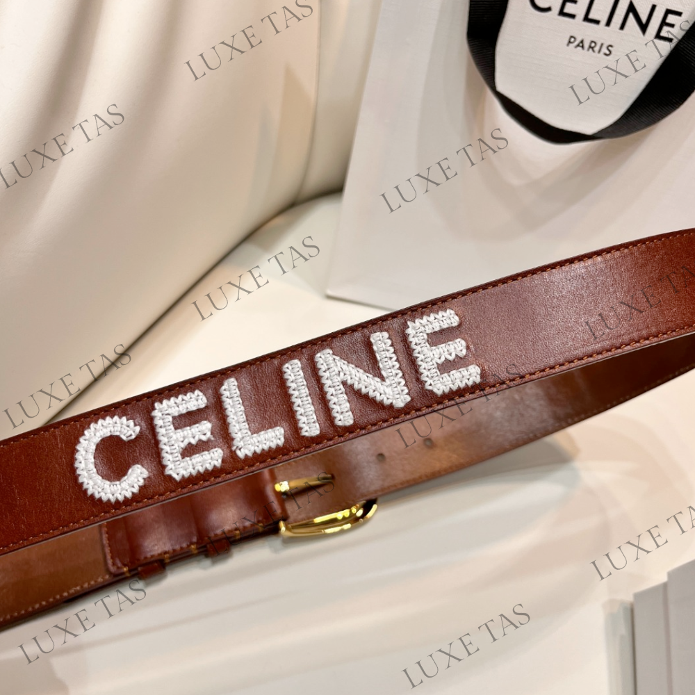 Camel Large Western Belt In Vintage Calfskin - Designer Belts for