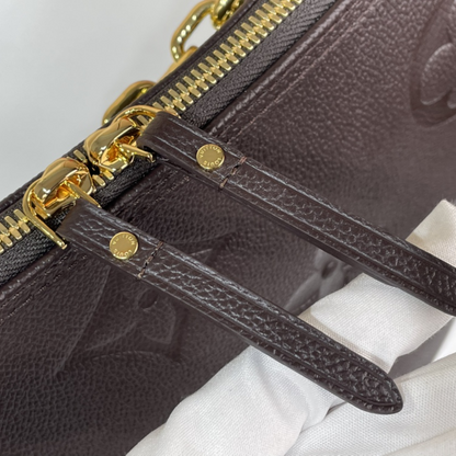 Chocolate Monogram Empreinte Leather Loop Hobo Leather Crossbody Bag for Women