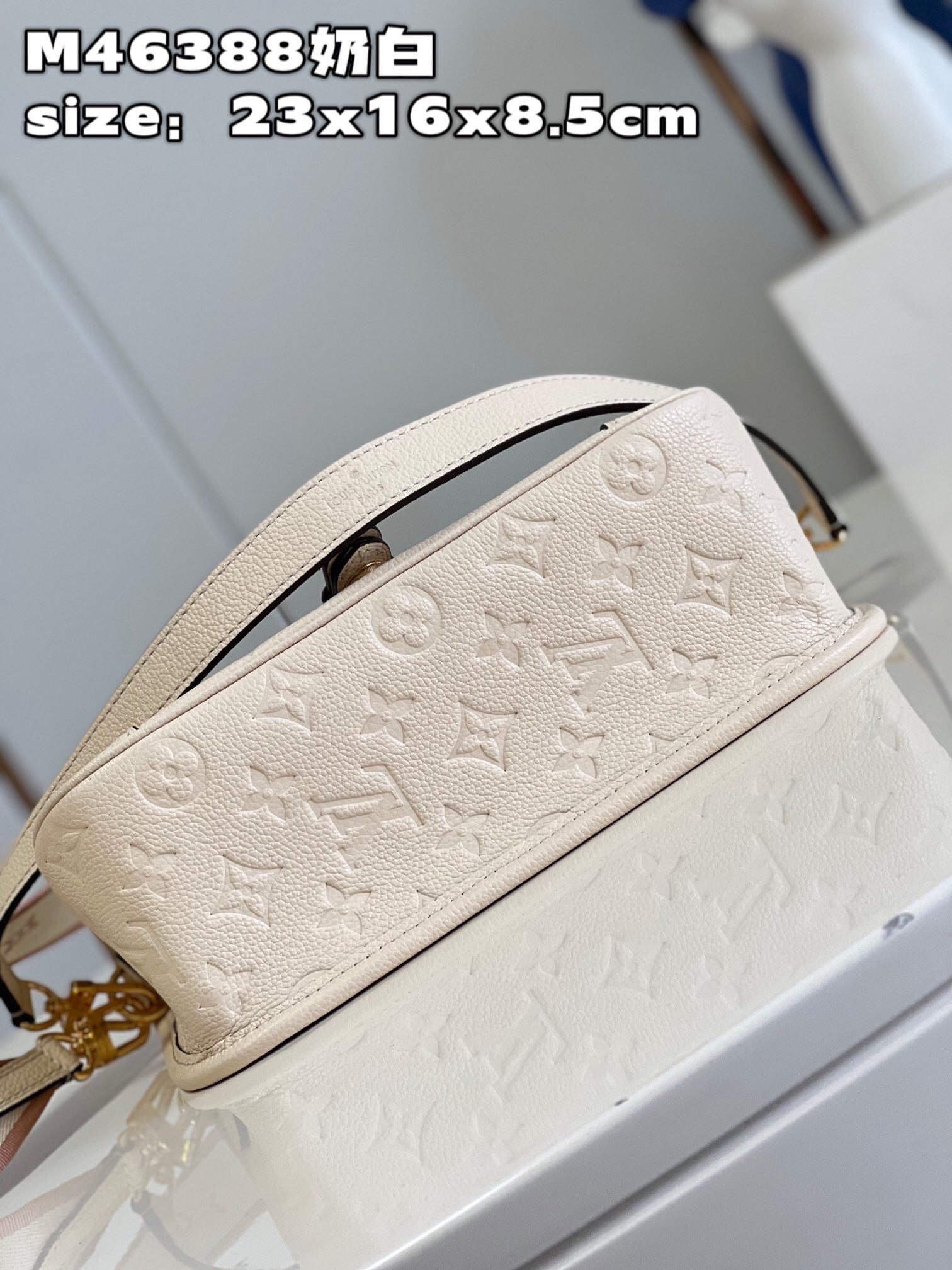 Cream Monogram Empreinte Leather Diane Leather Crossbody Bag for