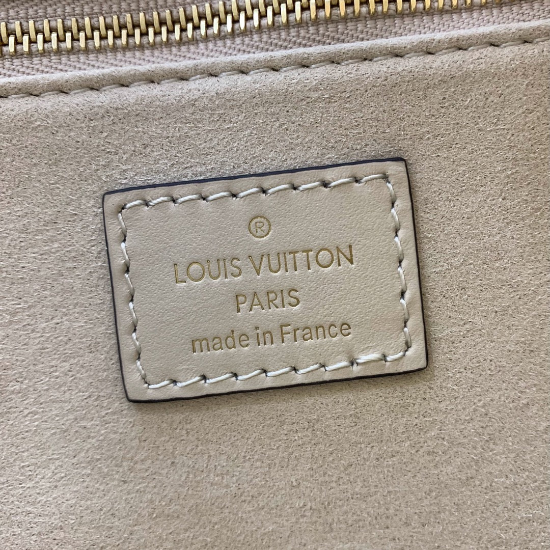 Cream Monogram Empreinte Leather OnTheGo PM - Leather Tote Bag for Women