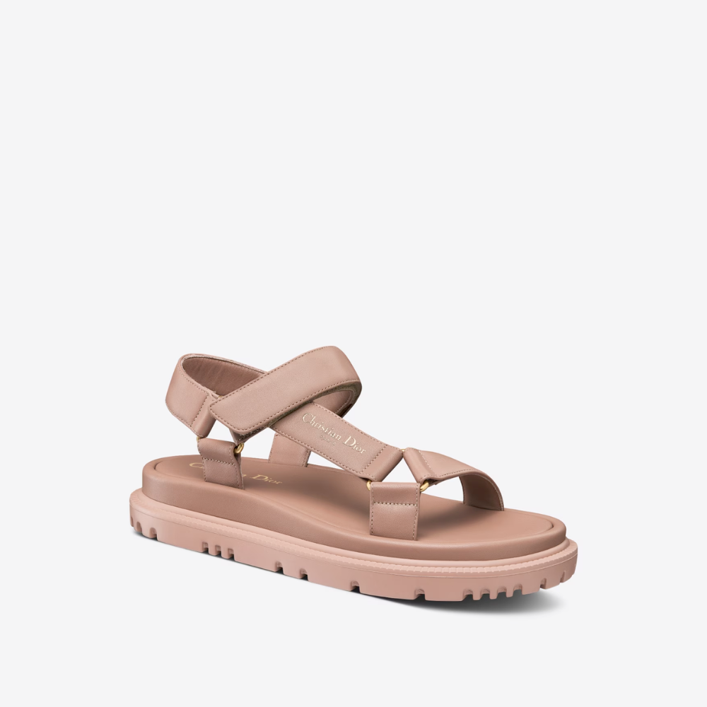 D-Wave Sandal Power Pink Lambskin - Designer Slides & Sandals for Women