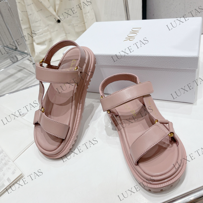 D-Wave Sandal Power Pink Lambskin - Designer Slides & Sandals for Women
