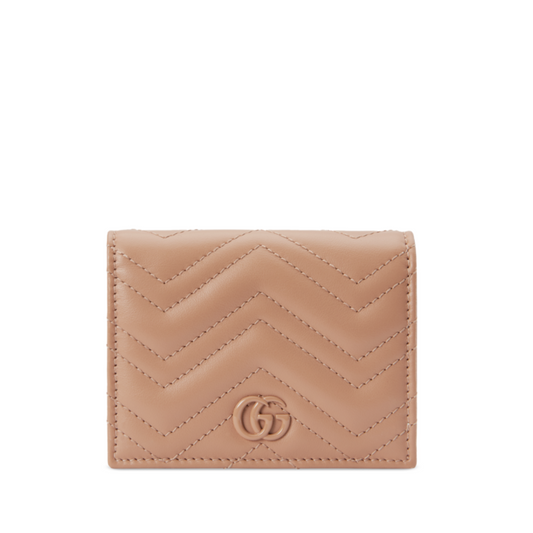 GG Marmont Matelassé Card Case Wallet