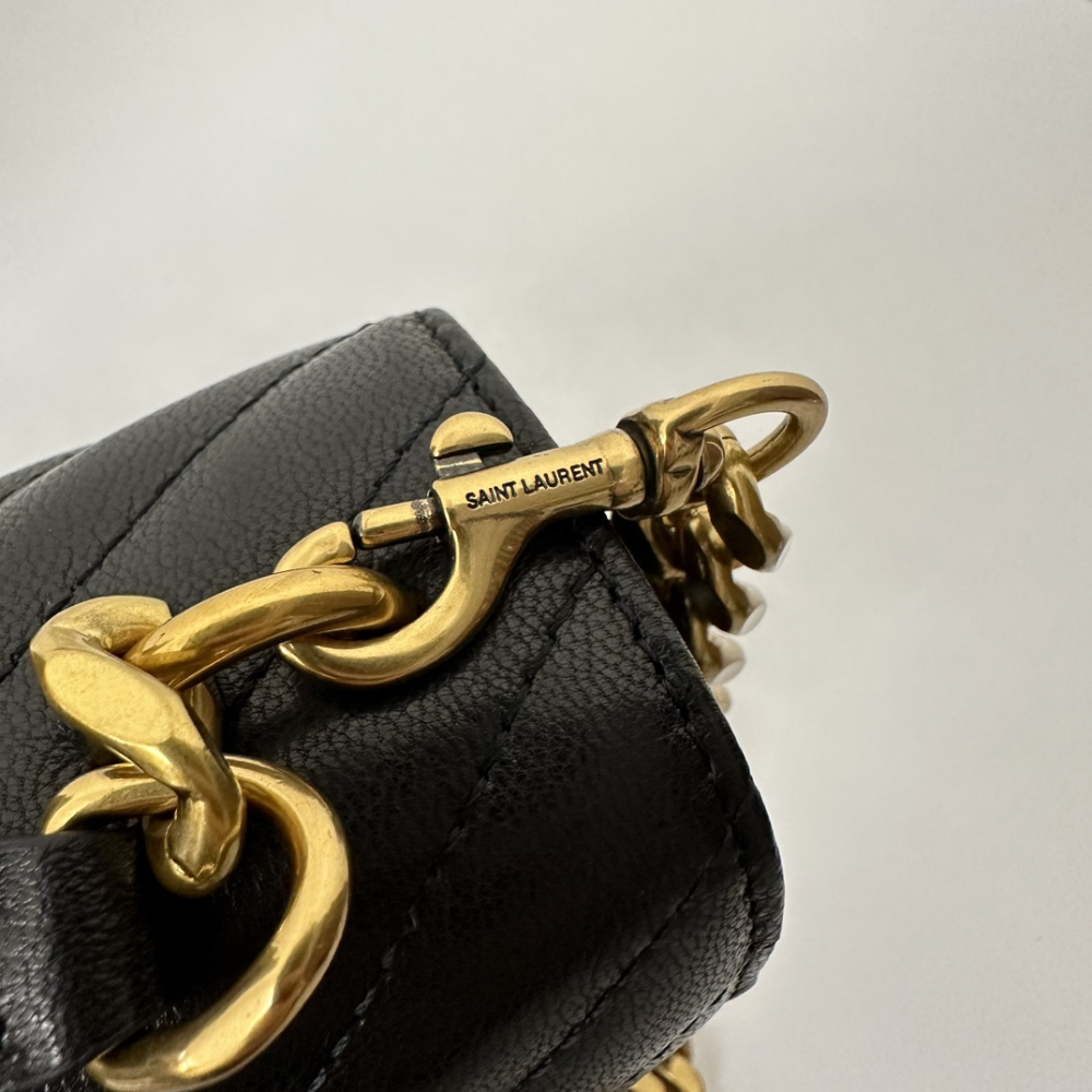 Gold Hardware Satchel with Chain Strap College Medium Quilted Leather Handbag for Women