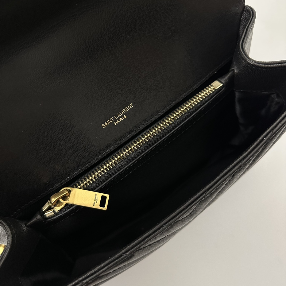 Gold Hardware Satchel with Chain Strap College Medium Quilted Leather Handbag for Women
