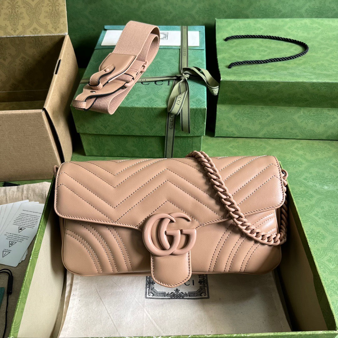 Tas Tan Velvet Gucci Bag Marmont Shoulder Gucci Marmont 26 Gucci
