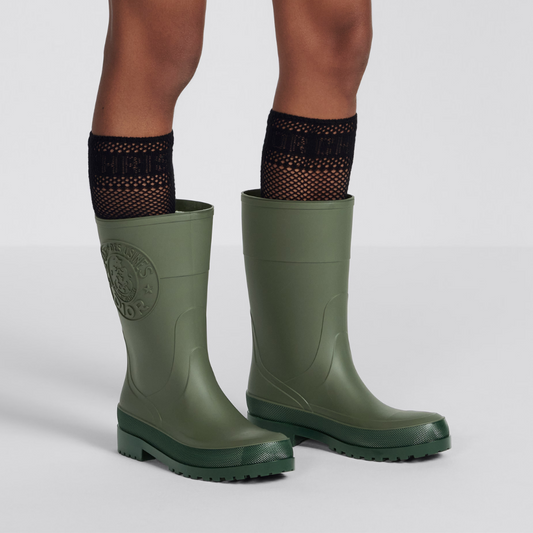 Khaki DRunion Rain Boot  - Designer Boots & Ankle Boots for Women