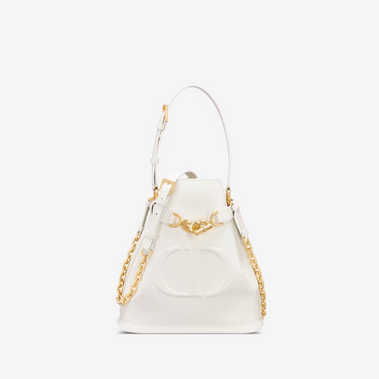 Latte C*D-Embossed Calfskin Medium C'Est Dior Bag