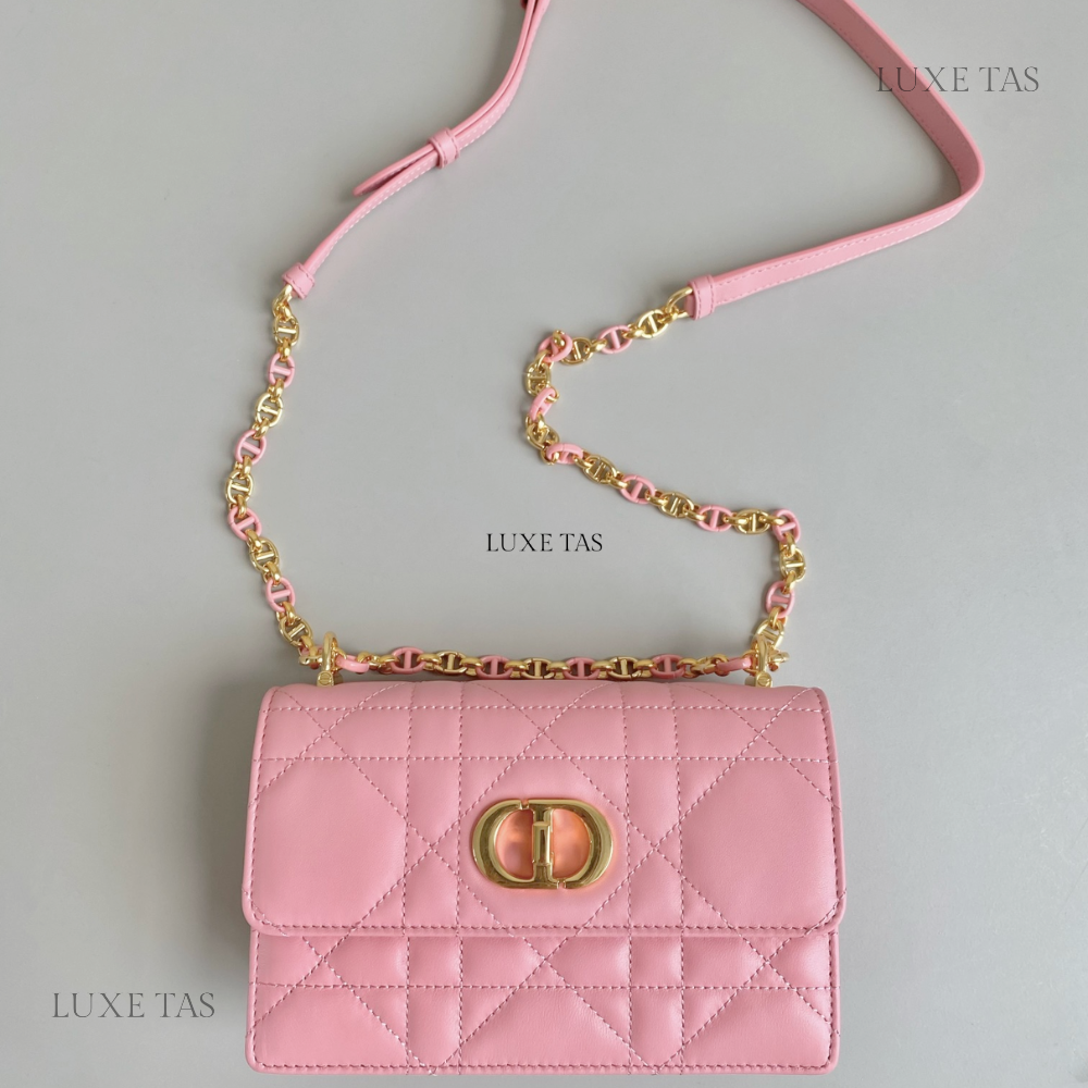 Light Pink Macrocannage Lambskin Miss Caro Mini Bag