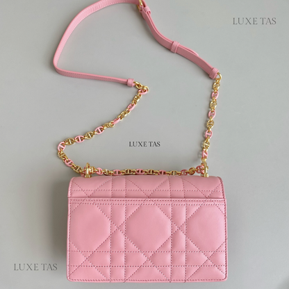 Light Pink Macrocannage Lambskin Miss Caro Mini Bag