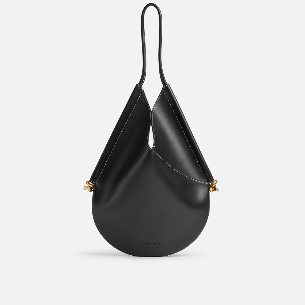 Medium Solstice Black Leather Tote Bag for Women