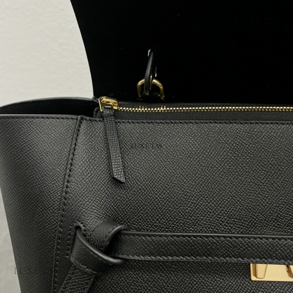 Mini Belt Bag In Grained Calfskin Black