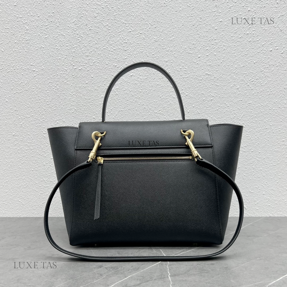 Mini Belt Bag In Grained Calfskin Black