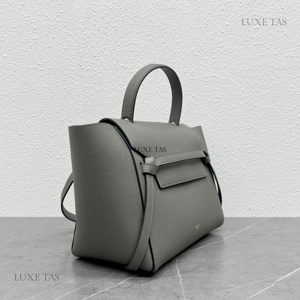 Celine belt shop bag micro grey