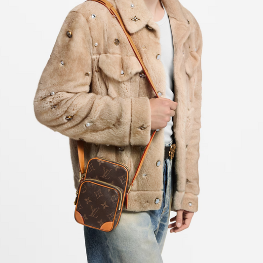 Monogram Amazone Leather Crossbody Bag for Men
