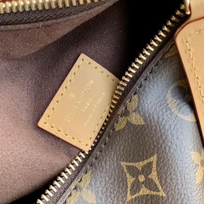 Monogram Canvas Side Trunk MM Leather Shoulder Bag for Women