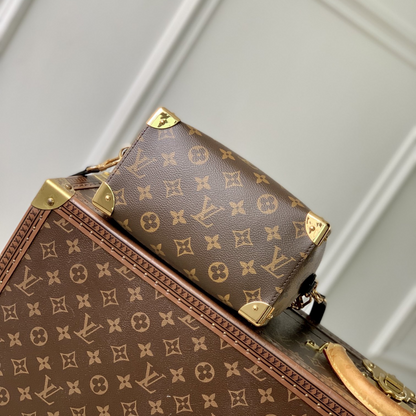 Monogram Canvas Speedy Trunk 20 Leather Handbag for Men and Women