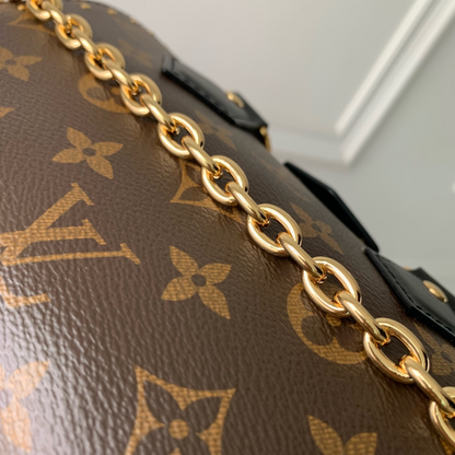 Monogram Canvas Speedy Trunk 20 Leather Handbag for Men and Women