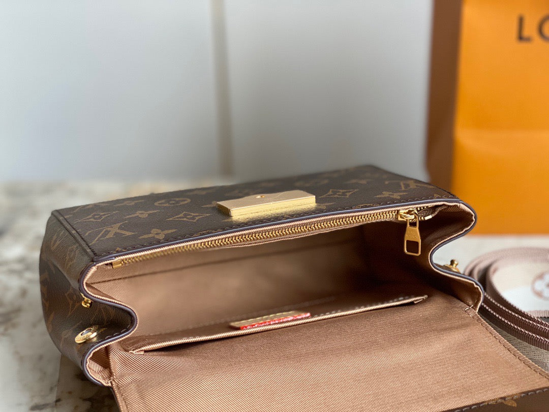 Louis Vuitton Monogram Braided Handle Cluny MM - Brown Handle Bags