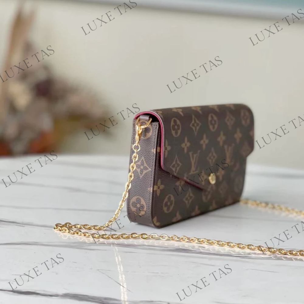 Monogram Felicie Pochette Leather Crossbody Bag for Women Luxe Tas
