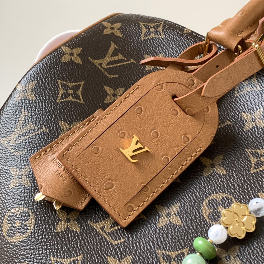 Monogram Tan Speedy Soft 30 Boho Leather Handbag for Men and Women