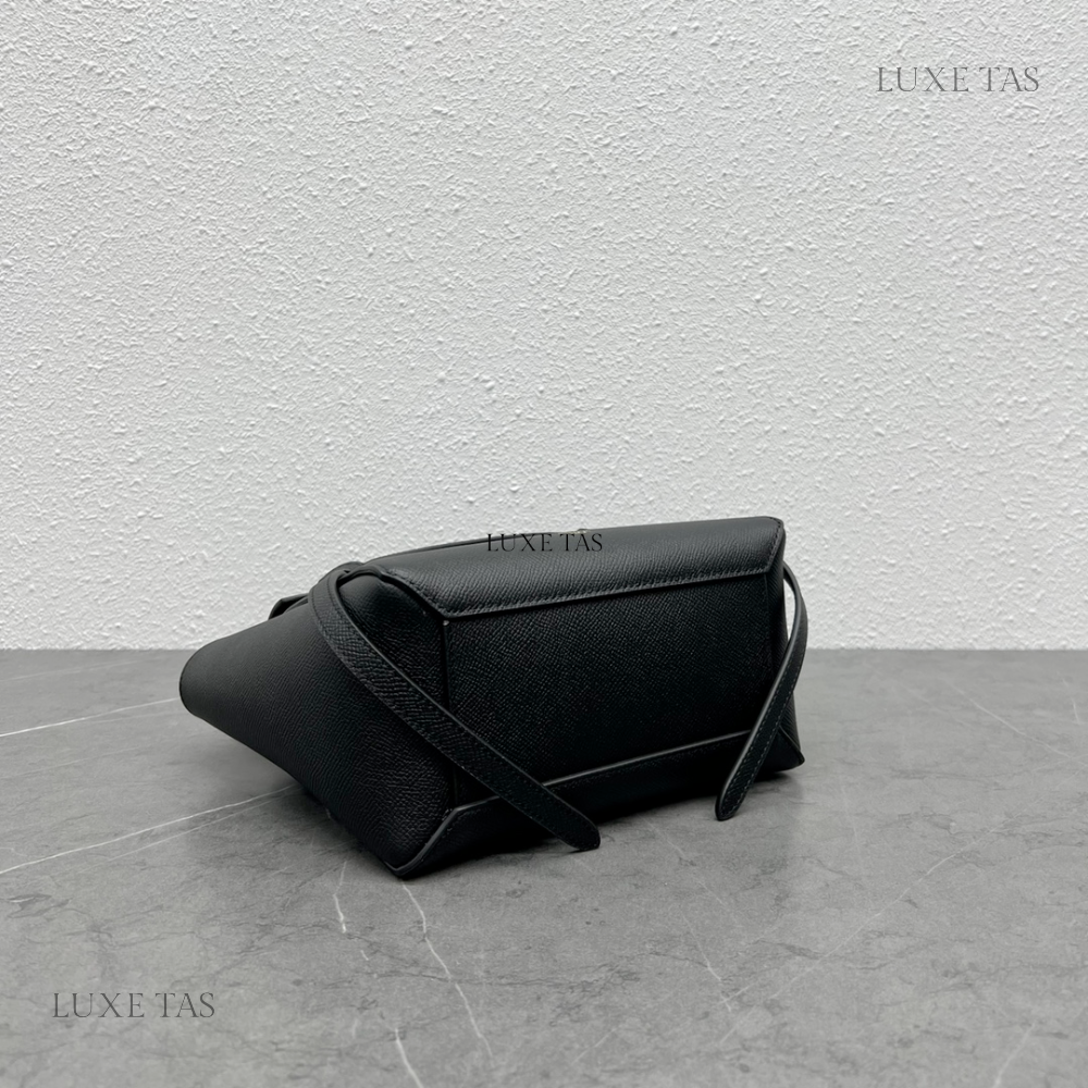 Nano Belt Bag In Grained Calfskin Black