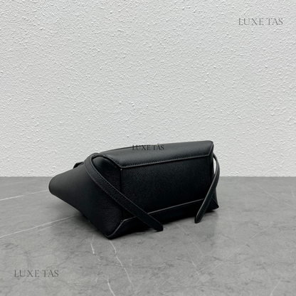 Nano Belt Bag In Grained Calfskin Black