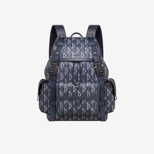 Navy Blue C*D Diamond Canvas Medium D Hit The Road Backpack - Leather Backpack for Men
