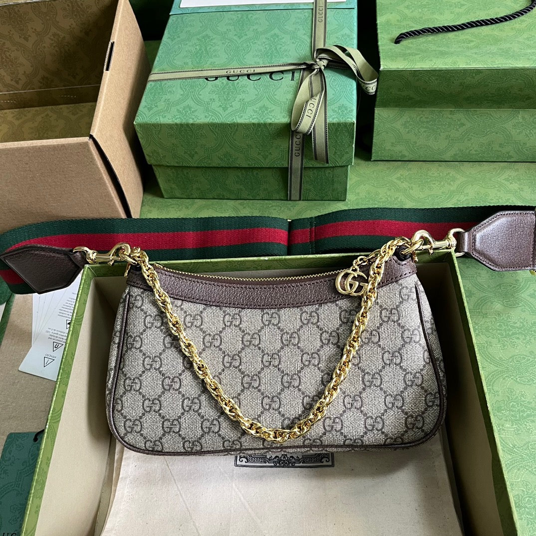 Gucci Ophidia GG Shoulder Bag in Beige Ebony