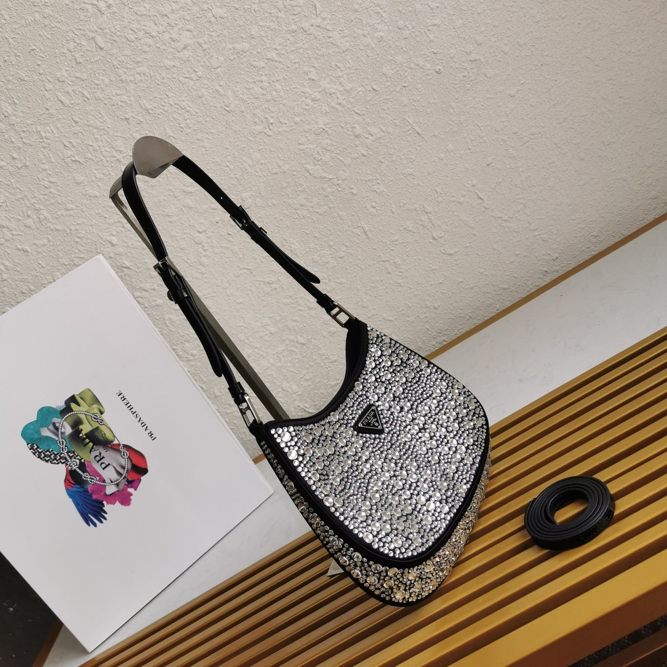 PRD Cleo Satin Bag With Crystals