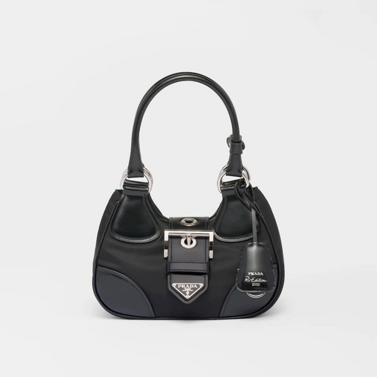 PRD Moon Re-Nylon And Leather Bag Black