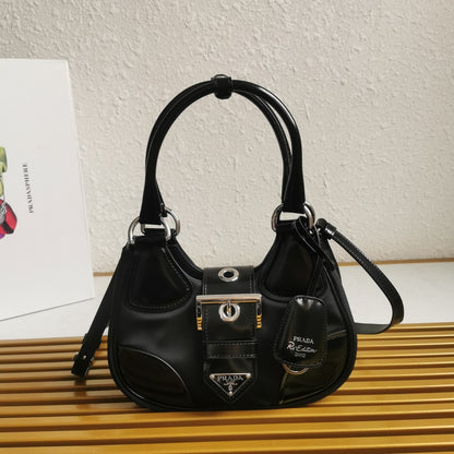 PRD Moon Re-Nylon And Leather Bag Black