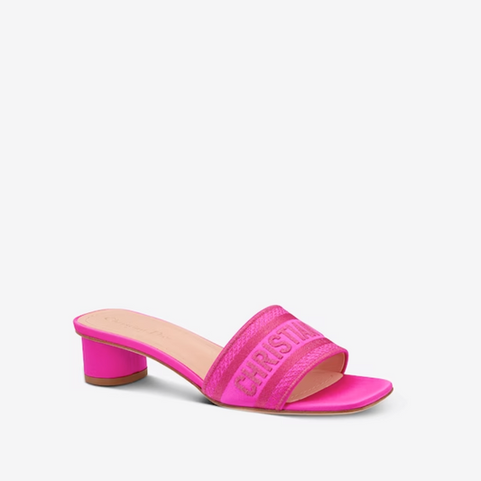 Rani Pink Embroidered Dway Heeled Slide